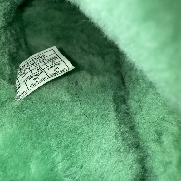 UGG x Eckhaus Latta Special Collection Black and Mint Green Shearling Fur Mules - Picture 8 of 13